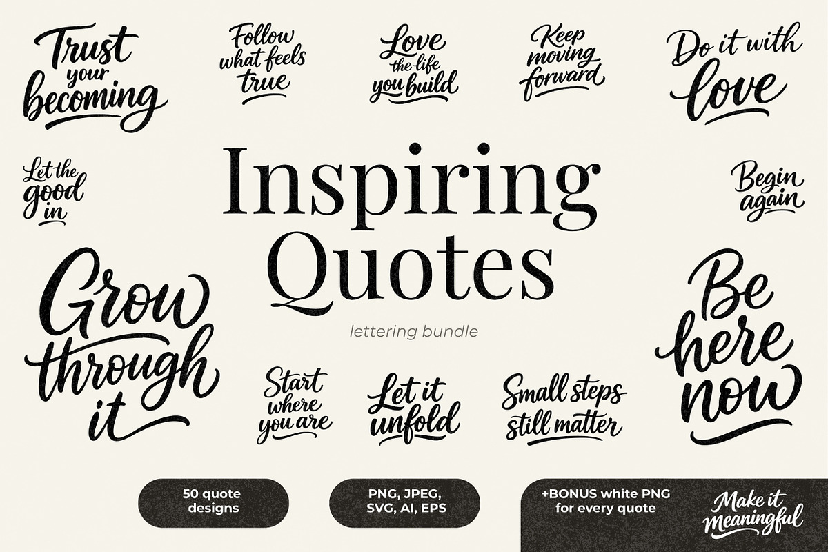 Inspiring Quotes Lettering Bundle, an Object Graphic by Yanakicc (Photo 1 of 9)