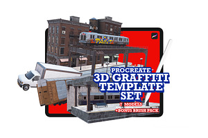 Procreate 3D Graffiti Train Template