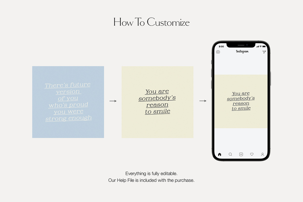 Instagram Quotes Posts Stories PS, a Social Media Template by Love Radiation Studio (Photo 13 of 19)