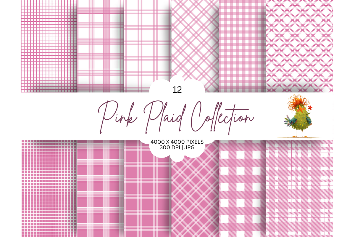Pink Seamless Plaid Designs, a Pattern Graphic by Earley Bird Design Studio (Photo 1 of 8)