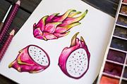 Tropical Fruits, Watercolor, an Illustration by Olga Olmix (Thumbnail 4 of 4)