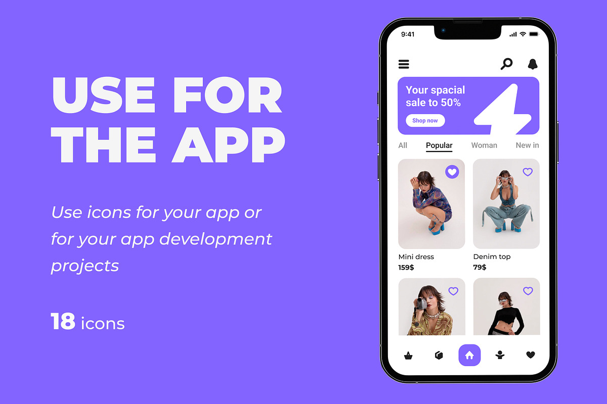 Solid Icon Pack for Shop App | Web, a Solid Icon by lekseo studio (Photo 4 of 5)