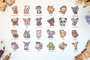 Cute Animals Hand-drawn Icons