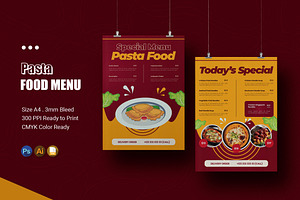 Pasta Food Menu, a Print Template by Esensifiksi.studio