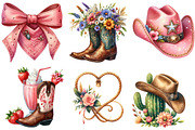 Summer Cowgirl Sublimation Clipart, an Illustration by Watercolor design (Thumbnail 3 of 4)