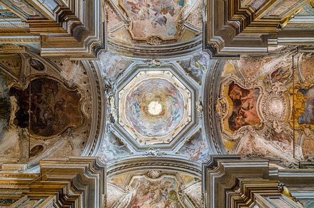 Ceiling in the Church of San Matteo in Palermo, Sicily, Italy.
