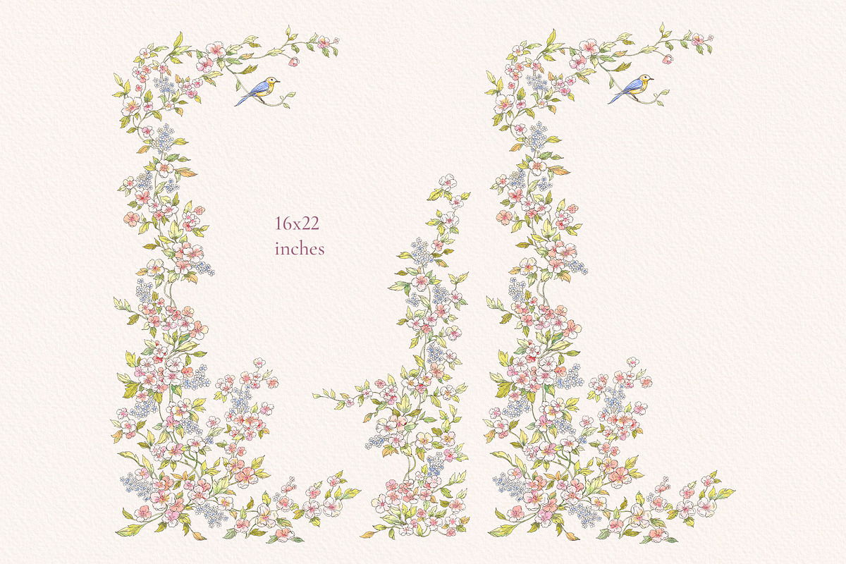 Meadow Whispers png watercolor frame, a Decorative Illustration by Ekaproeka (Photo 5 of 8)
