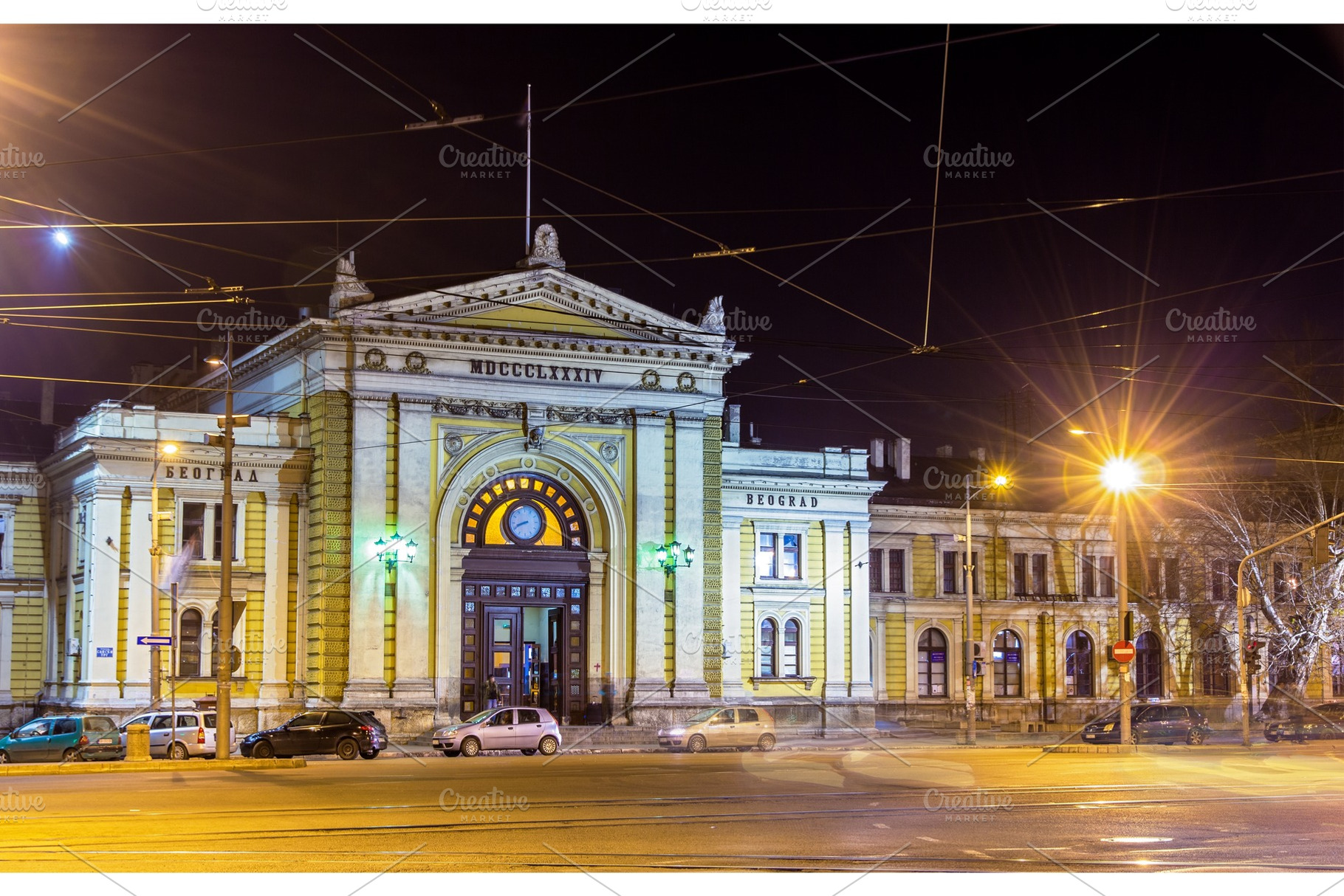 Belgrade Main Railway Station at night - Serbia, an Architecture Photo by Leonid Andronov