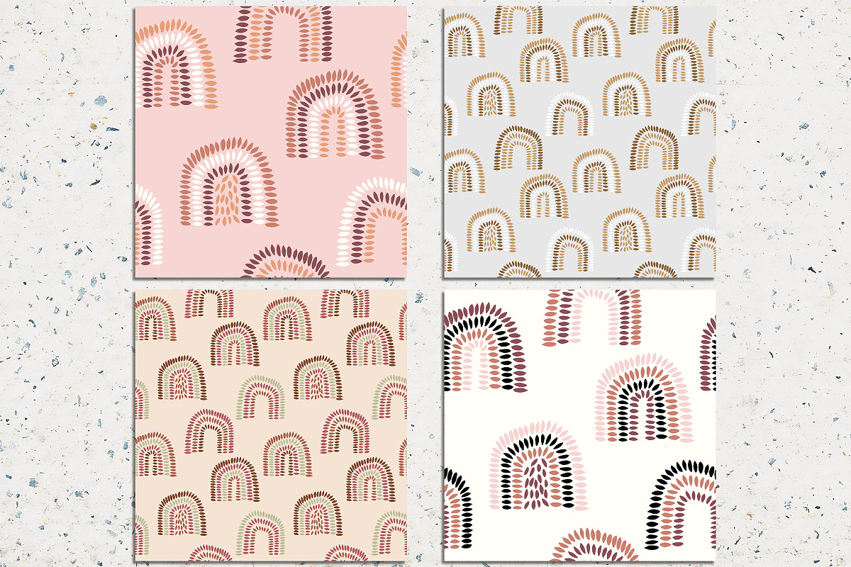 Hand drawn uneven rainbows in earthy, a Pattern Graphic by Norse Studio (Photo 2 of 3)