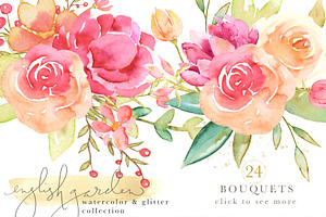 English Garden Watercolor Bundle