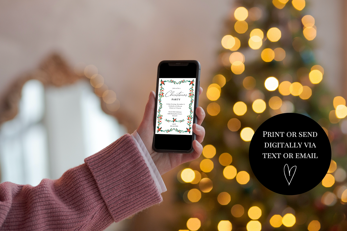 Editable Christmas Invitation, an Invitation Template by ForeverPrint (Photo 5 of 8)