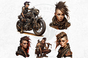 Wasteland Punk Character Clipart Set, a Decorative Illustration by ThatsDesignArt (Thumbnail 4 of 10)