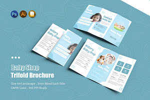 Baby Shop Blueist Trifold Brochure