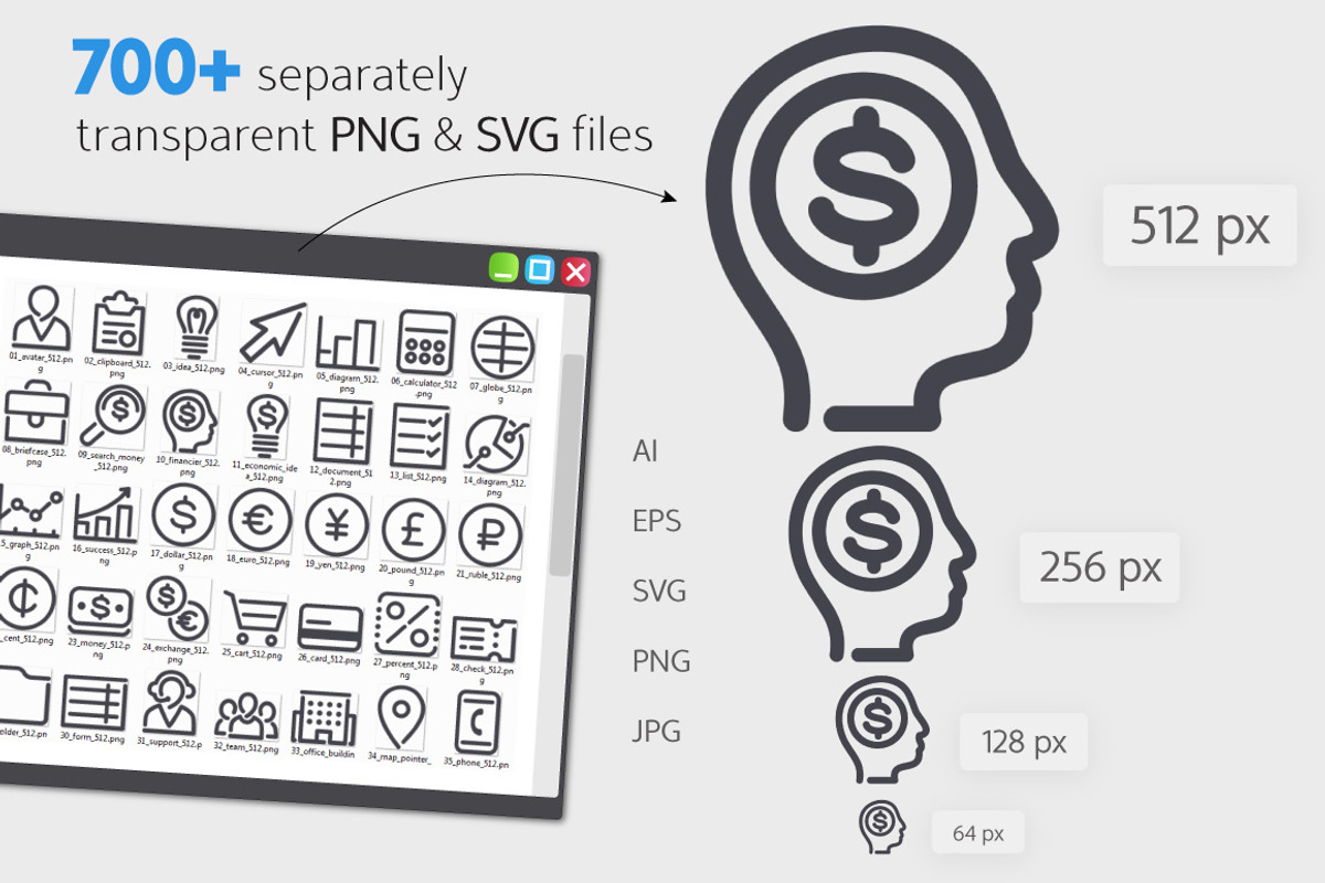 Business 700+ Line Icons Bundle, an Outline Icon by Voysla's Shop (Photo 5 of 8)