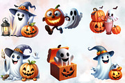 Cute Funny Ghost Pumpkin Halloween, an Illustration by SVGArt (Thumbnail 6 of 8)