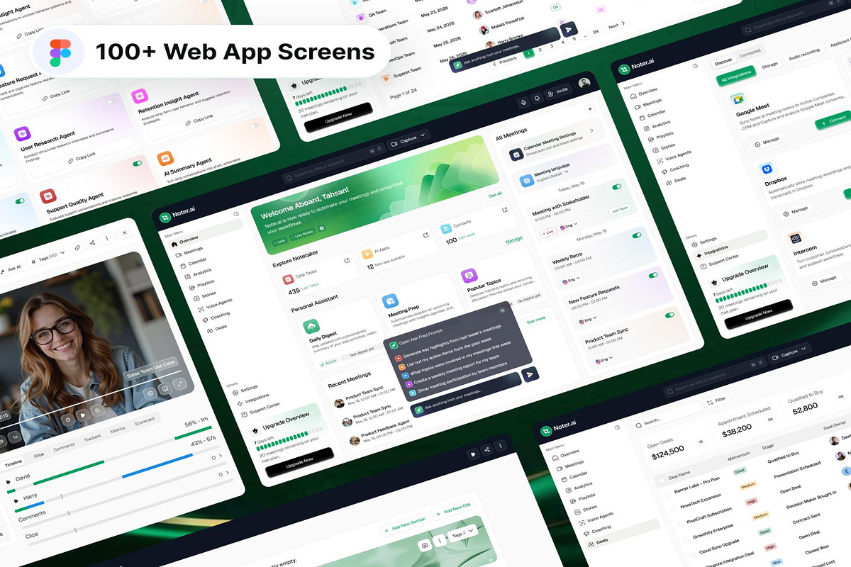 AI Agentic Notetaker Dashboard UIKit, an UI Kit Template by Lumina_ui_ux202 (Photo 4 of 5)