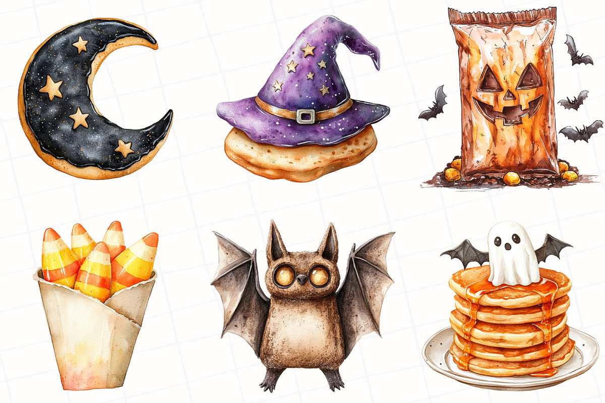 Watercolor Halloween Sweets Clipart, an Illustration by OK Design (Photo 5 of 5)