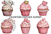 Valentine Cupcake Clipart, an Illustration by OK Design (Thumbnail 2 of 6)