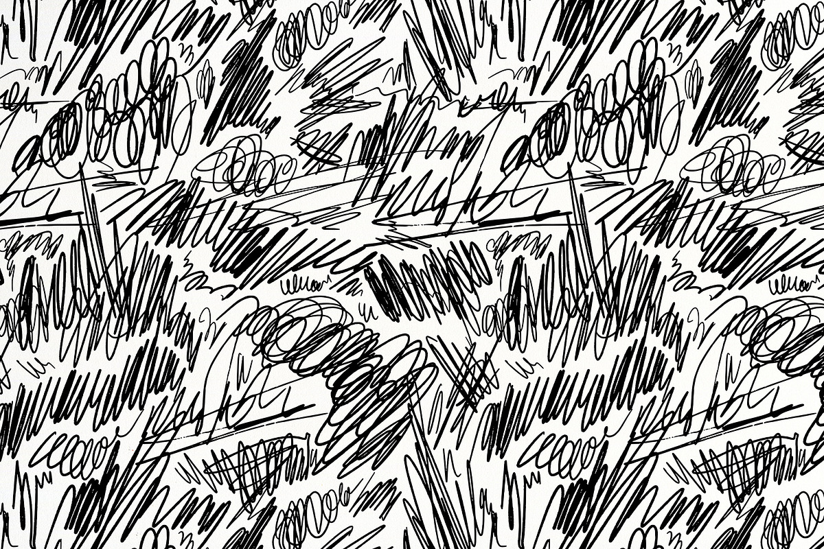 Scribble abstract vector patterns