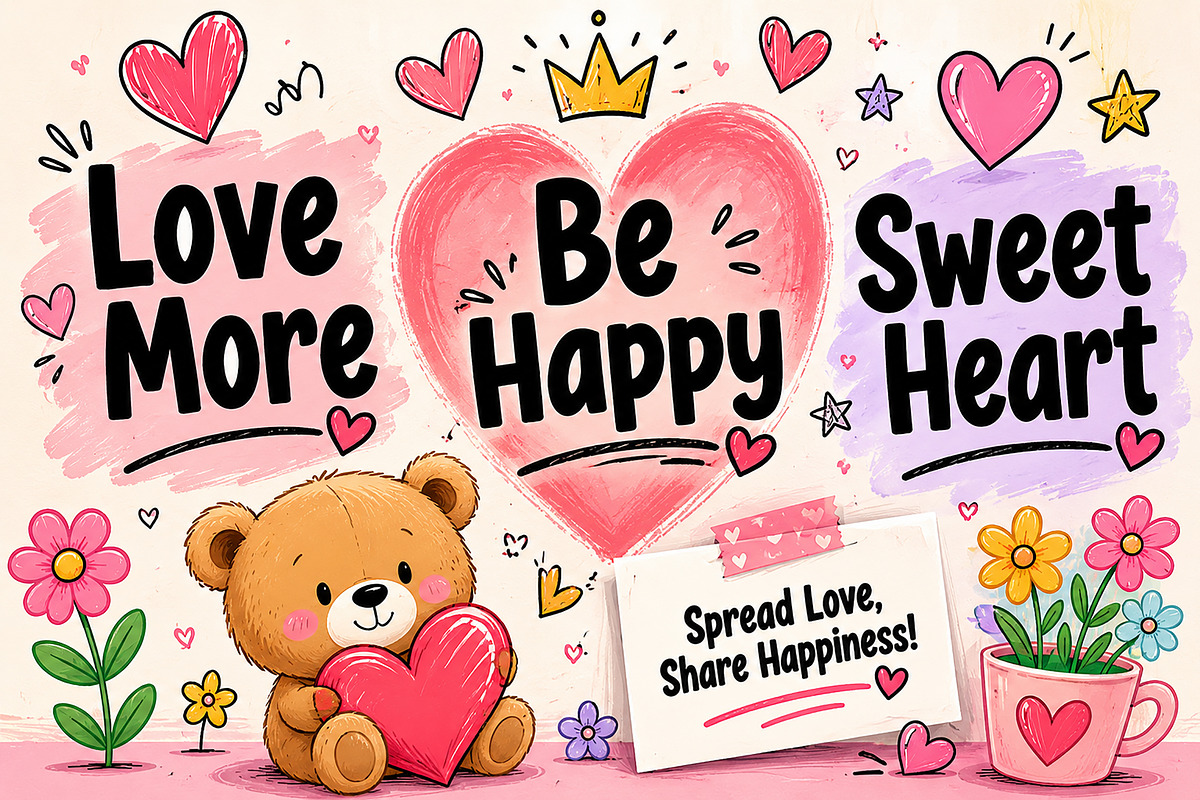 Love Doodle, a Handwritten Font by Wow Magic (Photo 6 of 6)