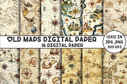 Old Maps Digital Paper, a Pattern Graphic by Designking (Thumbnail 1 of 4)