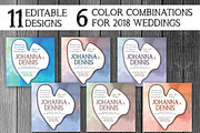 Wedding Watercolor Invitation 6 Var, an Invitation Template by Elegrad Design Agency (Thumbnail 2 of 12)
