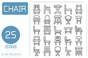 Chair and Sofa Icons, an Outline Icon by Designfour (Thumbnail 1 of 7)