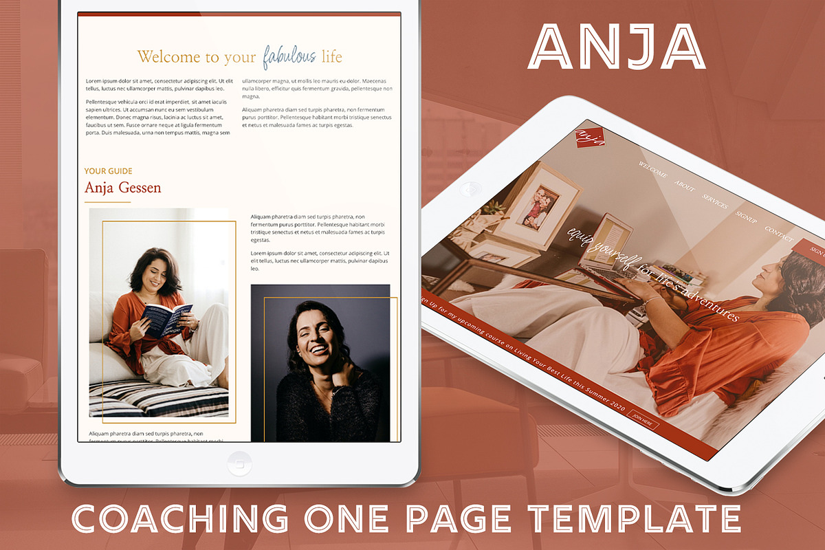 Anja // Elegant Coaching One-Page, a WordPress Template by by Masselyn (Photo 1 of 2)