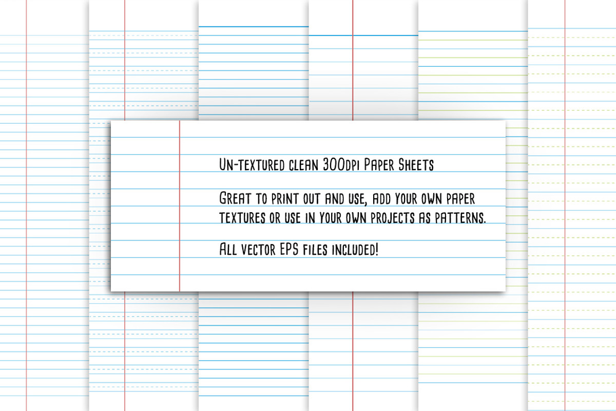 Old School Exercise Book Lined Paper, a Texture Graphic by Fendell Projects (Photo 2 of 3)