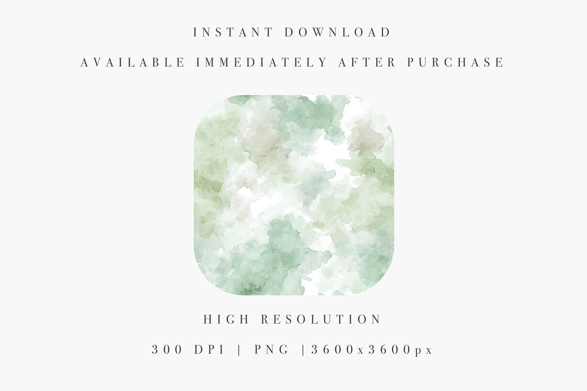 Green Watercolor Pattern, a Decorative Illustration by Pati Charm Studio (Photo 2 of 7)