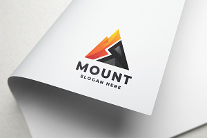 Letter M Geometric Mountain Logo