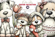 Whimsical Easter Dog Clipart, an Illustration by CreationArt (Thumbnail 1 of 6)