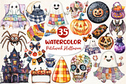 Patchwork Halloween Clipart, an Illustration by Dream Creation (Thumbnail 1 of 4)