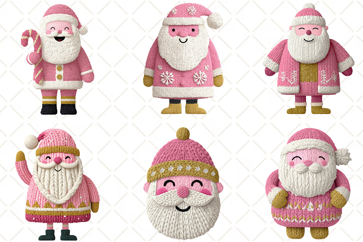 Crochet Christmas Santa Clipart, an Illustration by Black Bird Studio (Photo 5 of 6)