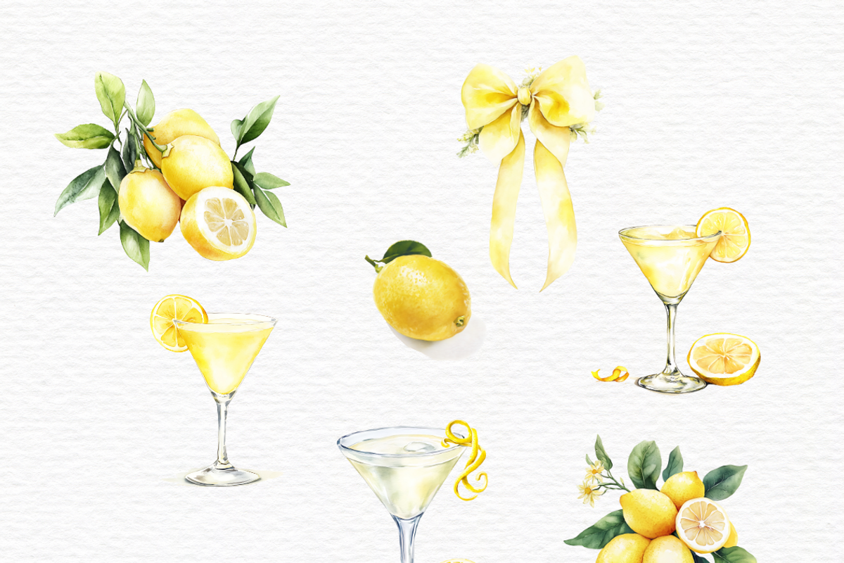 Lemon drop clipart, Watercolor, a Food Illustration by Invite to Clipart (Photo 2 of 5)