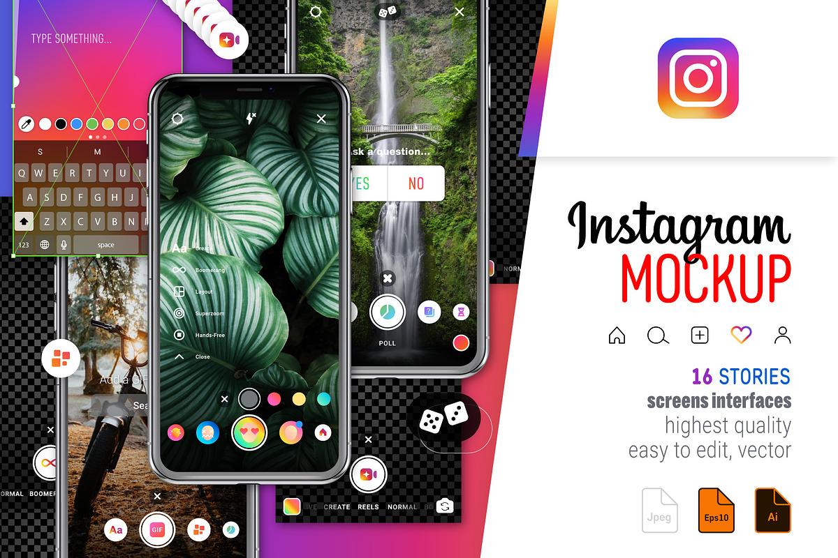Instagram Stories Interfaces, a Social Media Template by karnofff (Photo 1 of 6)