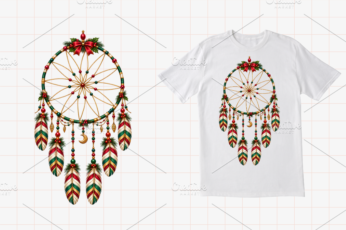 Christmas Dream Catcher Bundle, a Seasonal Illustration by Ink Gallery (Photo 5 of 10)