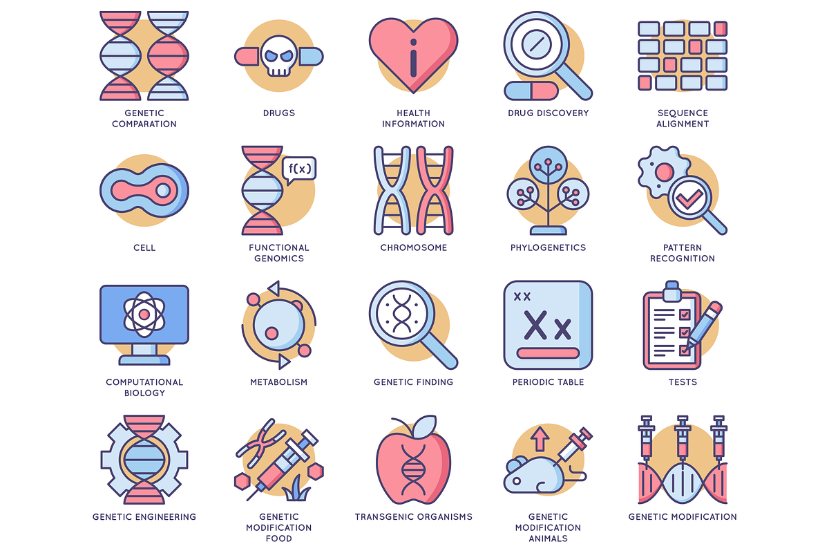 61 Bioengineering Round Icons, an Icon by Flat Icons (Photo 3 of 4)