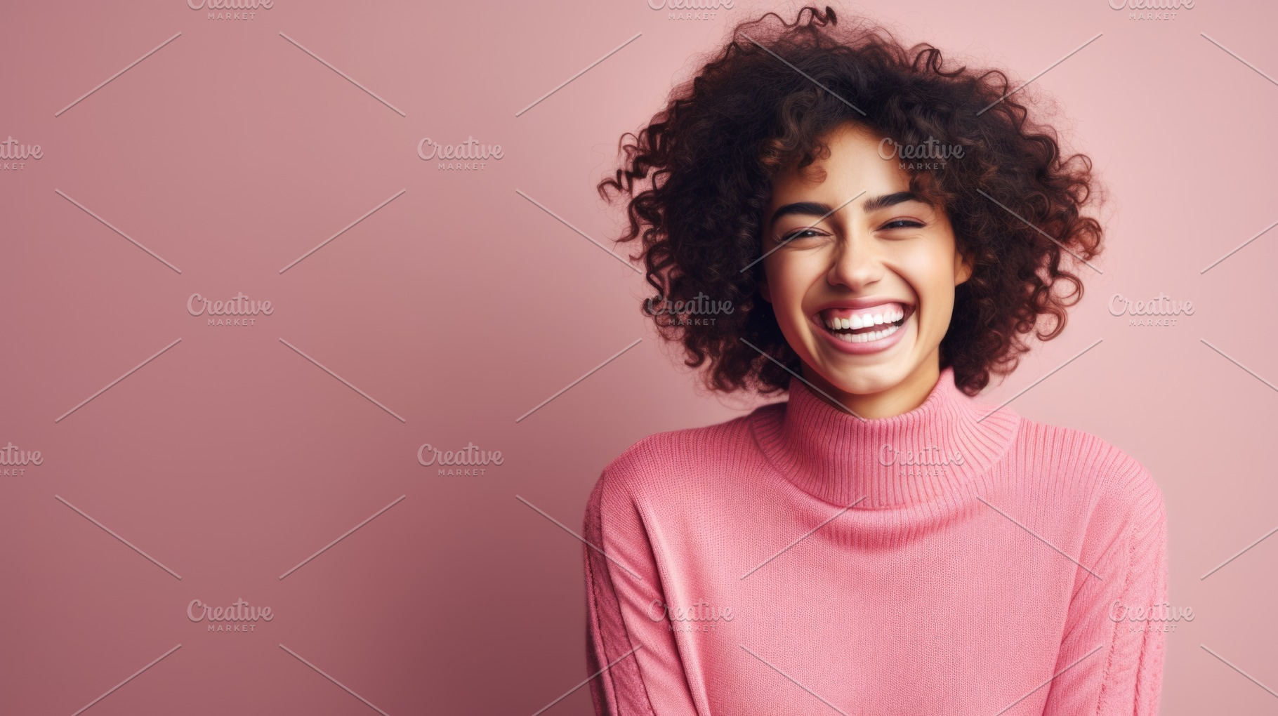 Smiling woman. AI generative., a Person Photo by morepiixel