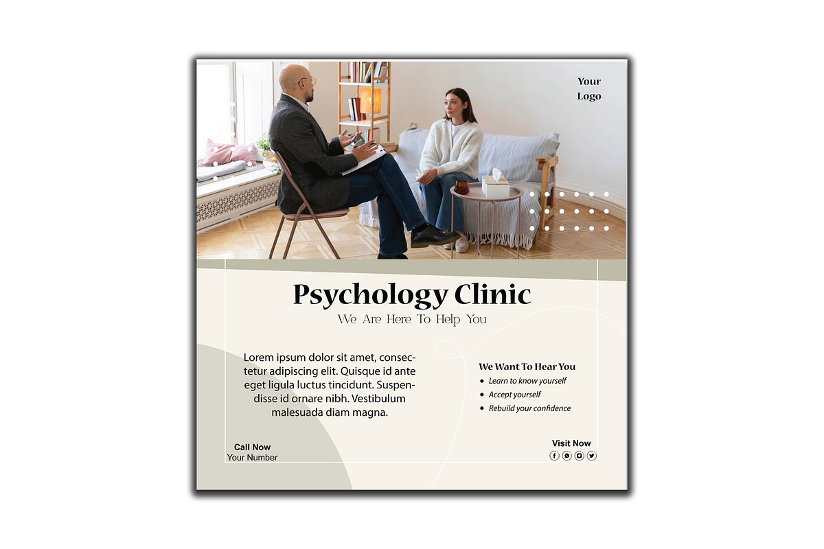 Elegant Psychology Clinic Flyer, a Flyer Template by YUDesignStore (Photo 1 of 6)