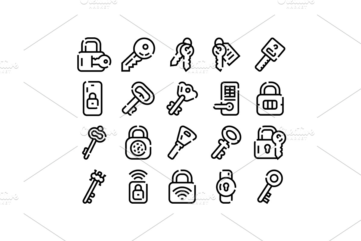 Keys, locks, and security system, a Technology Illustration by pikepicture