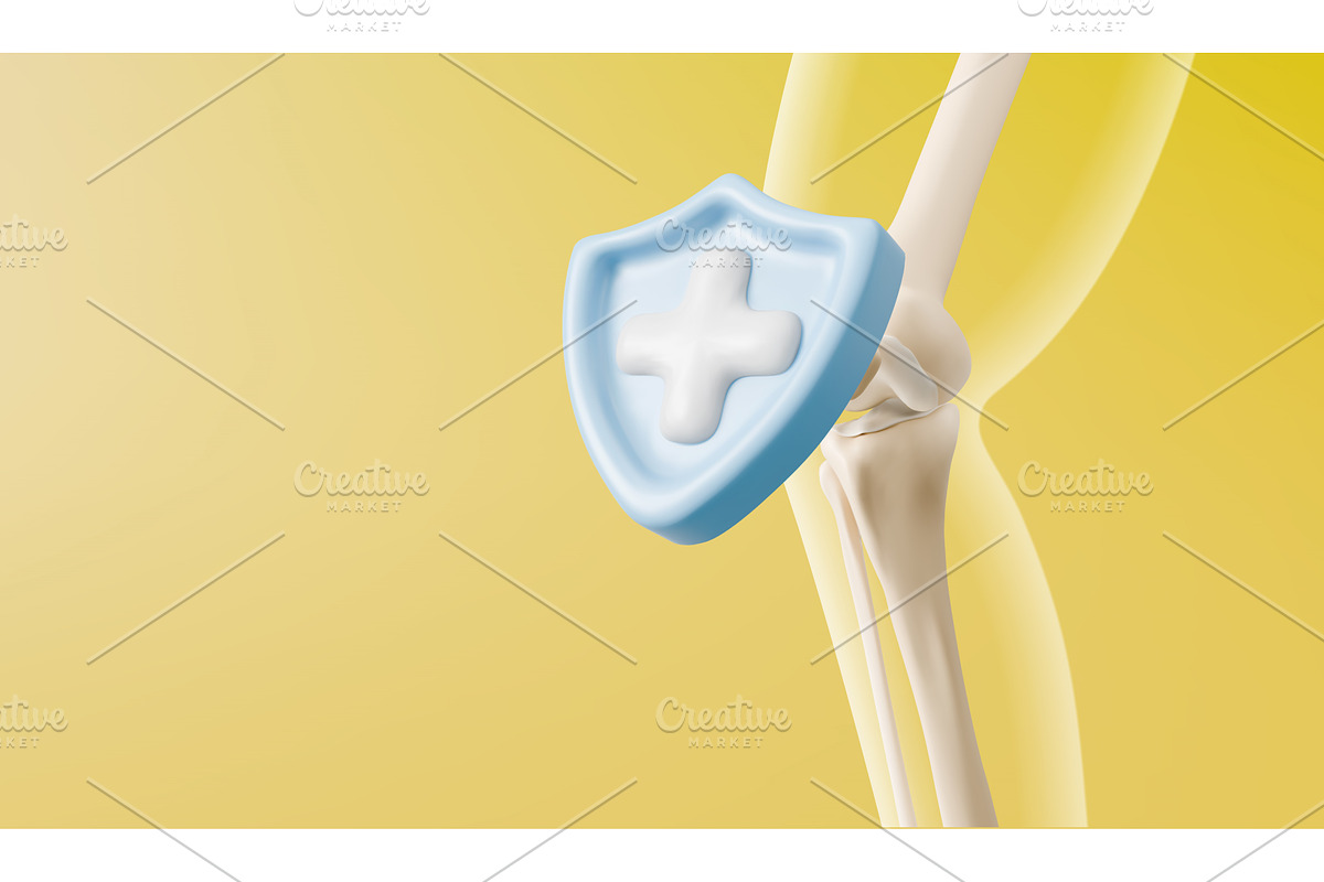 3d medical knee joint model with, an Object Illustration by art PVP - market