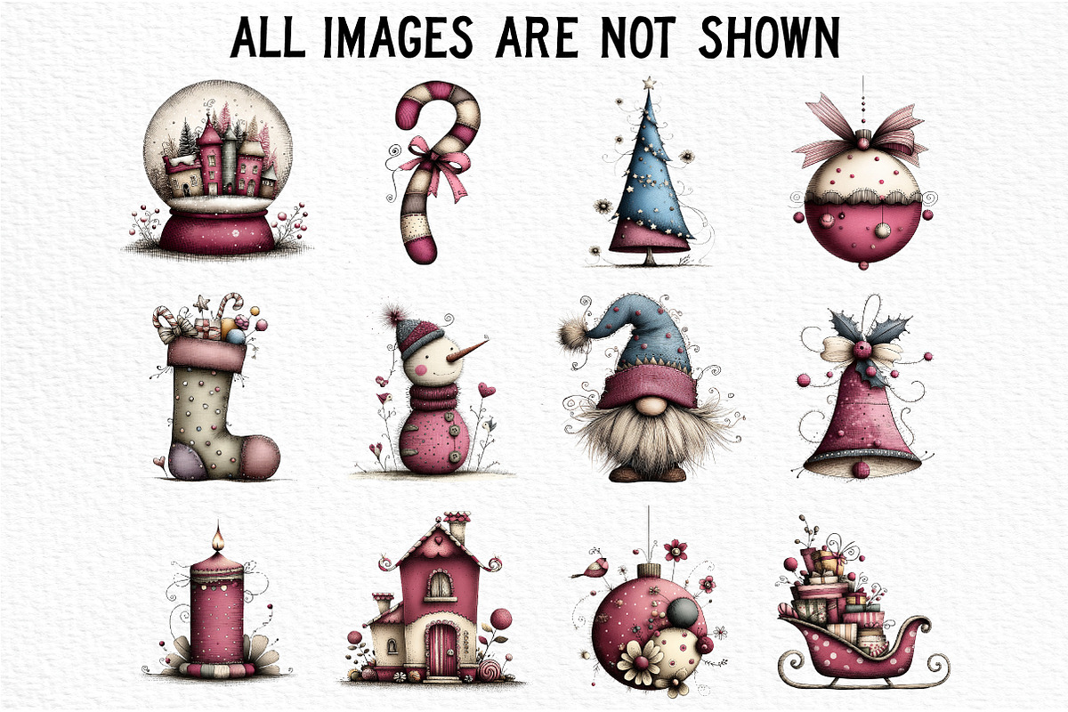 Whimsical Christmas Clipart, an Illustration by Craft Nest (Photo 4 of 6)