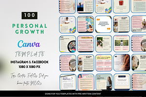 Personal Growth Canva IG Templates, a Templates & Theme by Digital Template Cart