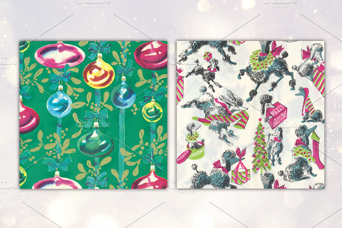 12 Vintage Christmas Scenes, a Background Graphic by Patterns for Dessert (Photo 2 of 7)