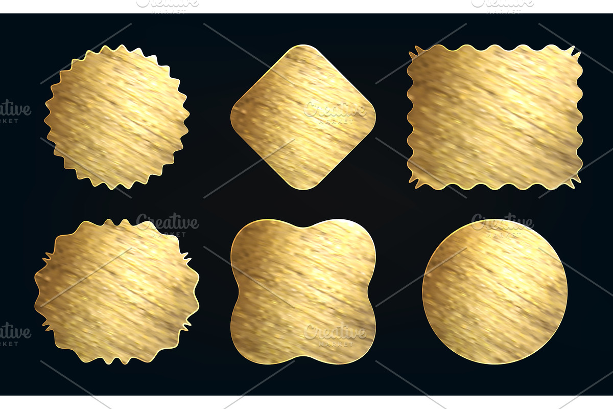Gold foil stickers in various, an Object Illustration by art PVP - market