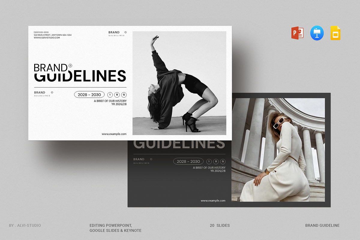 Brand Guidelines Presentation, a Presentation Template by Alvi-Studio (Photo 1 of 9)