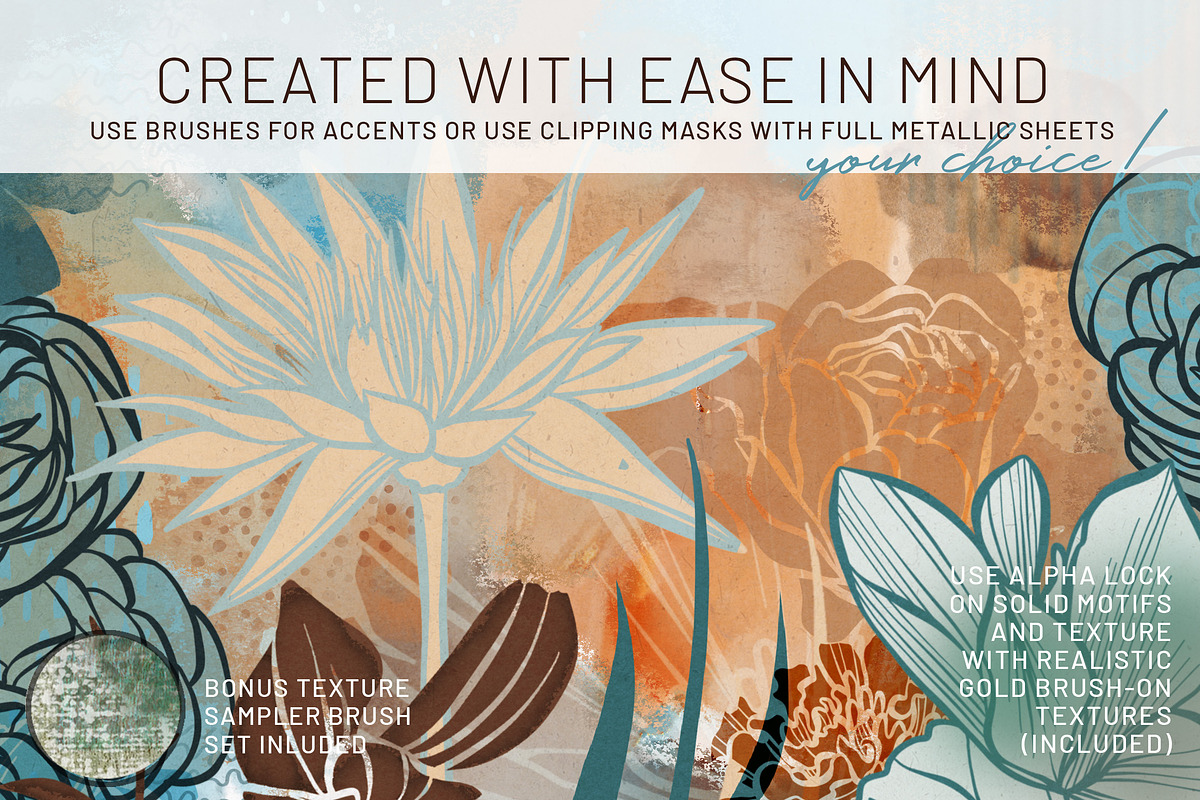 Floral Procreate Stamp Brushes 10, a Brushes & More by DeloresArt (Photo 5 of 8)