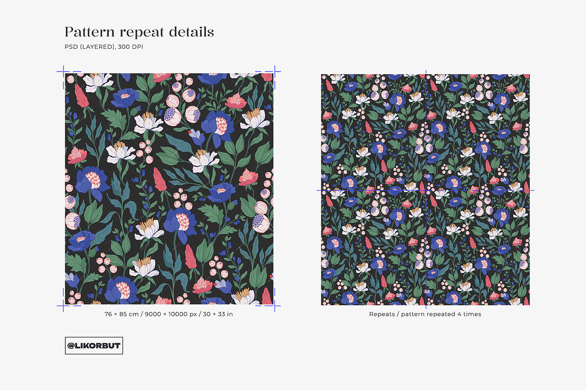 Modern Botanical Pattern and Plants, a Pattern Graphic by likorbut (Photo 3 of 15)
