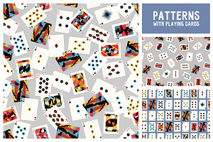 Playing Cards Seamless Patterns